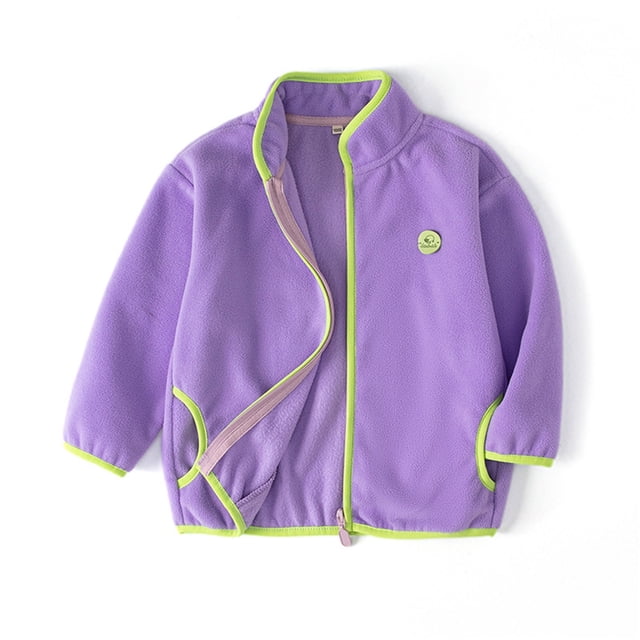 LOVZFMLL Vestes pour Filles Veste à Fermeture Éclair en Polaire Teddy pour Enfants avec Polaire Double Face 8-9 Ans