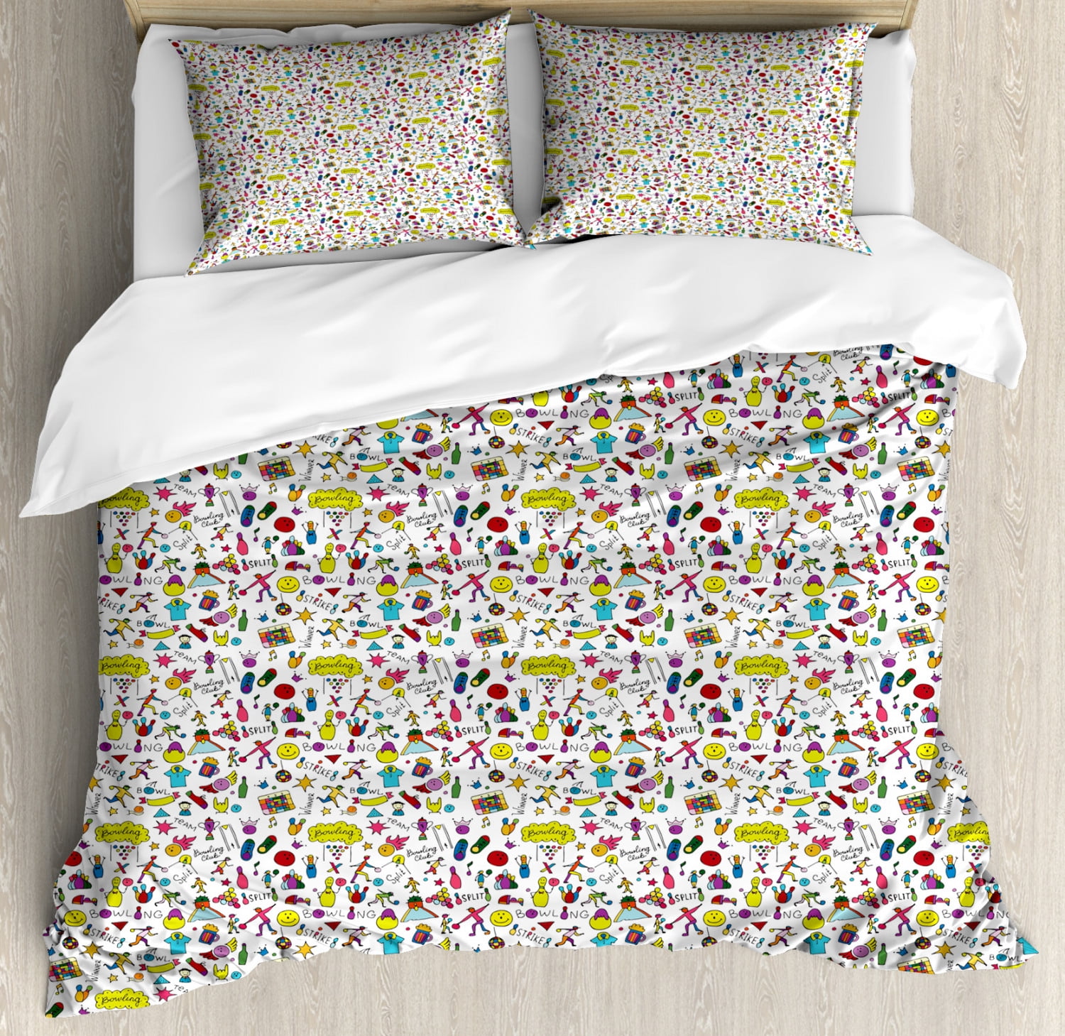 Pattern Print Bowling Bed Set Quilt