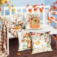 thumbnail image 3 of Hello Fall Pumpkin Pillows Decorative Throw Pillows Covers, 18x18 Inch Autumn Thankful Blessed Maple Leaf Harvest Floral Decorations for Sofa Couch Living Room Set of 4, 3 of 6