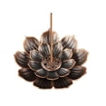 thumbnail image 3 of Incense Holder Lotus Incense Stick Holder Vintage Flower Shaped Multihole Holders for Stick, Brass Lotus Incense Stick Holder and Detachable Ash Catcher for Home Fragrance Yoga SPA(brown,3.45x3.45"), 3 of 9