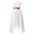 thumbnail image 4 of iiniim Girls Praise Dance Dress Color Block Metallic Liturgical Worship Lyrical Dancewear White 8, 4 of 7