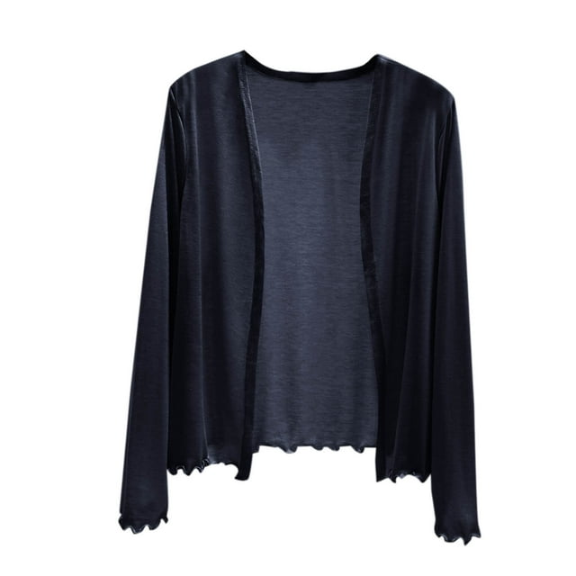 Womens Lightweight Summer Cardigan Rash Guard Long Sleeve Cover Up Open Front Wrap Cover Up Loungwear Sun Shawl