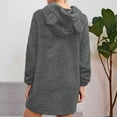 thumbnail image 4 of 2023 Charella Women's Fuzzy Long Hoodies Winter Warm Fleece Pullover Sweatshirt Dark Gray,M, 4 of 9
