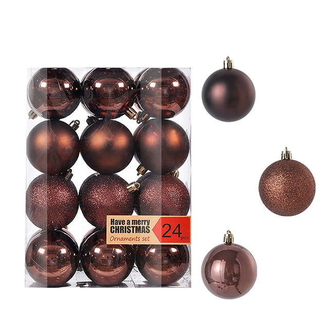 Horkkom Christmas Balls Christmas Tree Decorations Christmas Balls 24 Hanging Decorations Christmas Plastic Balls Electroplating Decoration Hanging Decoration Set 24pc 3cm 9*12*6