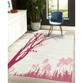 thumbnail image 4 of Forest Decorative Rug, Nature Theme the Panorama of a Forest Pattern Birds on Tree Branches Print, Quality Carpet for Bedroom Dorm and Living Room, 6 Sizes, Raspberry White, by Ambesonne, 4 of 4