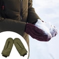 thumbnail image 4 of Manoplas de invierno para hombre y mujer, gruesas, cómodas, ligeras, de plumón de algodón, para clima frío. Verde, 4 of 6