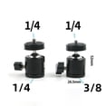 thumbnail image 4 of GLFILL Portable High Quality Ball Head Adapter Angle Adjustment 1/4 360 Degree Rotation 3/8 Screw For DSLR Camera Mic Stand 3/8, 4 of 8