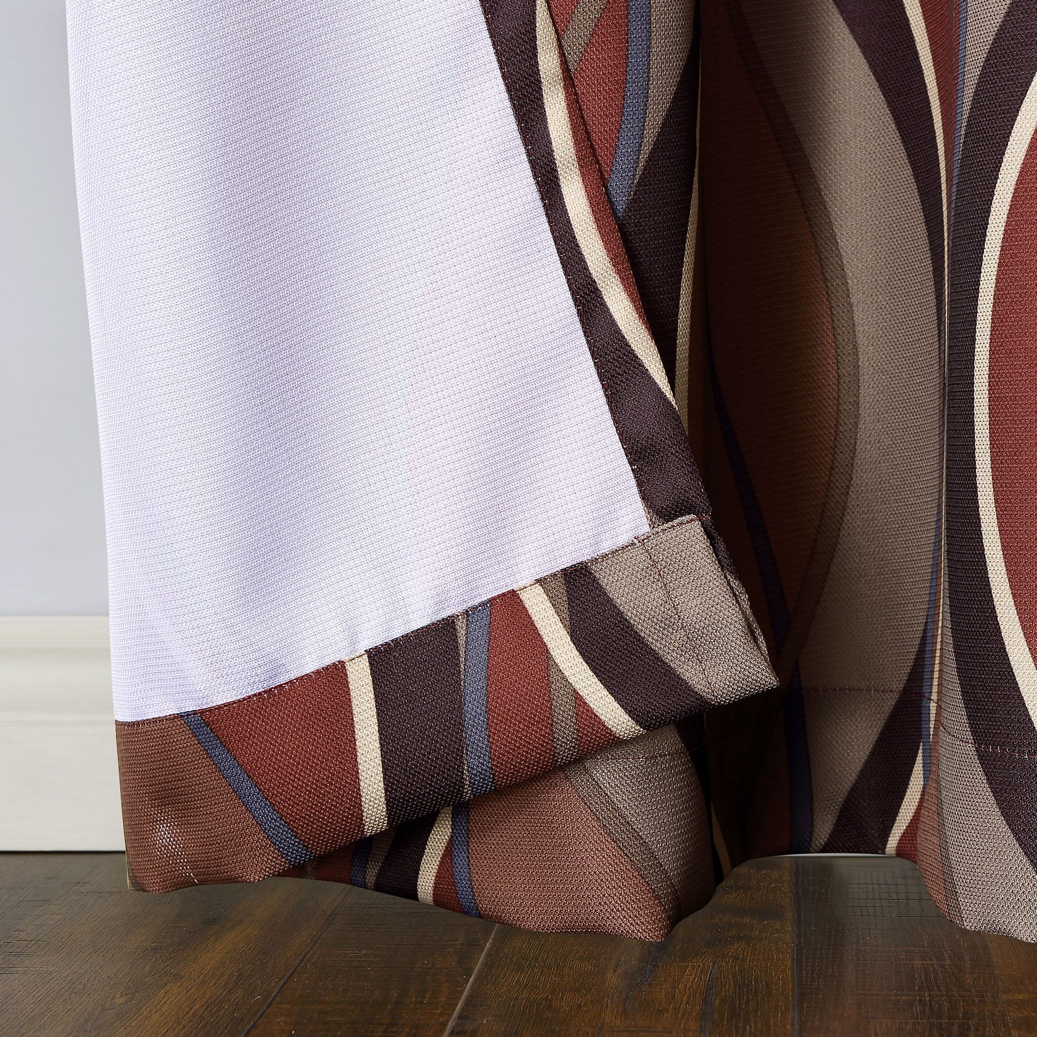No. 918 Fantasia Ogee Print Semi-Sheer Grommet Curtain Panel, 48"x63", Paprika Red
