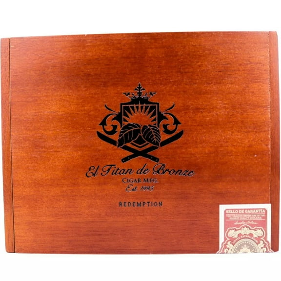 El Titan de Bronze Redemption Empty Wood Cigar Box 8.5" x 6.75" x 1.25"