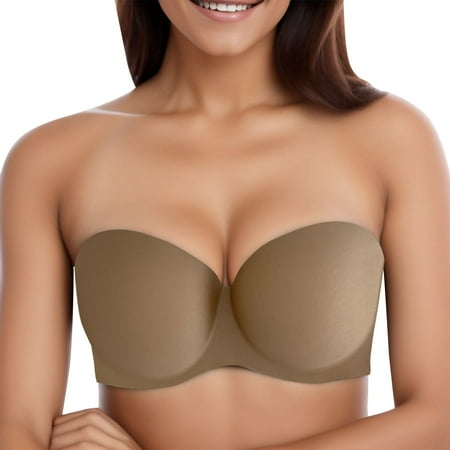Ramiter Lingerie for Women Sexy Naughty Dry Running Underwear Woman Shockproof Size Large with String Bras Quick Fitness B/34/75AB Khaki