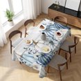 thumbnail image 3 of Vintage Fall Blue Table Cloth Waterproof Tablecloths, Thanksgiving Botanical Pumpkins Tablecloth Dining Table Cover for Kitchen Party Tabletop Outdoor, Rectangle Tablecloth 54x108 Inch, 3 of 9