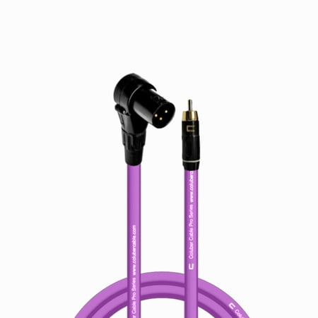 Coluber Cable Balanced Right Angle XLR Male to RCA Male Pro 3-Pin Connector