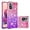 Pink Mauve, variant on for Xiaomi Redmi Note 10 4G/Redmi Note 10S Case,Creativity Clear Gradient Quicksand Glitter Flowing Liquid Floating Case Bling Diamond Sparkle Cover for Redmi Note 10 4G JB Bluish Violet