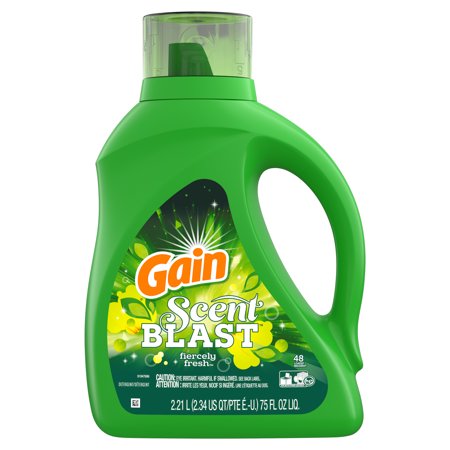Gain Scent Blast Fiercely Fresh HE, Liquid Laundry Detergent, 75 Fl Oz 48