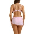 thumbnail image 3 of INSPIRE CHIC Conjuntos de bikini con tirantes tipo espagueti para mujer, 3 piezas, traje de baño, falda de playa con cordón, color rosa claro grande, 3 of 5