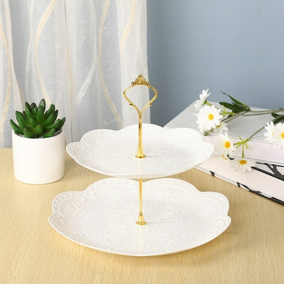 Lunxisen 3 Pcs Cake Stand Plastic Dessert Table Display 3 Tired Cupcake Stand Cookie Tray Rack Serving Tray Cake Display Tower and Dessert Trays for Wedding Tea Party