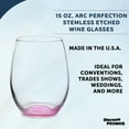 thumbnail image 3 of Stemless Wine Glasses in Bulk by ARC Perfection, 15 oz, 10 pack, Red or White Wine Glass Set, Pink, 3 of 5