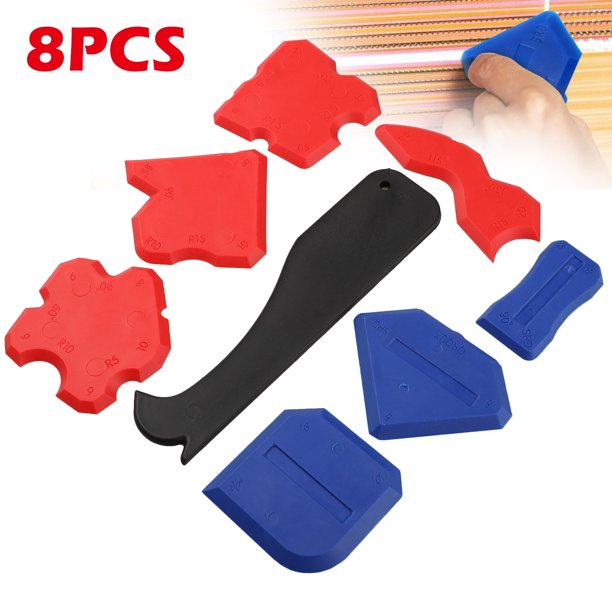8Pcs Sealant Spatula Caulking Tool Kit Joint Silicone Grout Remover Scraper,1 Black sealant