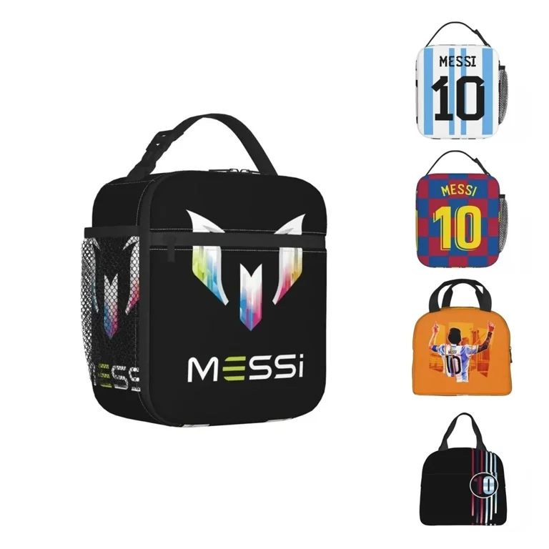 Messis 10 Football Soccer Merch Insulated Lunch Bag For School