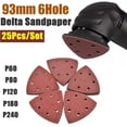 25Pcs 93Mm Sandpaper & Triangle Sanding Paper Grit 60 80 120 180 240