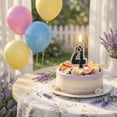 thumbnail image 3 of 1PC Sparkling Cartoon Number 4 Birthday Candle - Glittery Crown Design' Birthday Parties, Cake Decorations, Festive Celebrations, 3 of 6