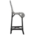 thumbnail image 4 of SAFAVIEH Tilden Outdoor Patio Rattan Bar Stool with Footrest, Black/White, 4 of 9