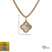IJAZ JEWELERS 10K Gold Mother Of Peral Van Cleef Inspired Charm