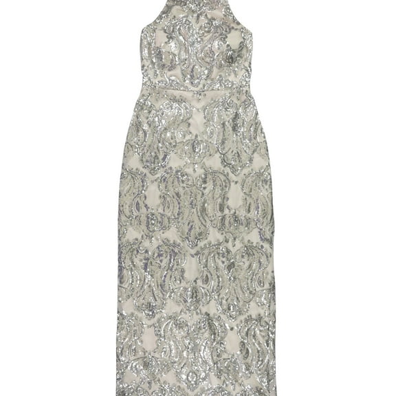 Vince Camuto Womens Sequin Cocktail Dress, Beige, 12