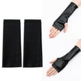 thumbnail image 5 of Men Women Cosplay Hip-Hop Dance Gothic Punk Dress Up Black Gloves Halloween Leather Gloves B, 5 of 8
