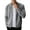a-Grey14039, variant on Men's Coat Solid Color Ribbed Knit Bomber Jacket Long Sleeve Full Zipper Front Coat With Stand Collar For Daily Casual Office Layering Wear Soft Outerwear