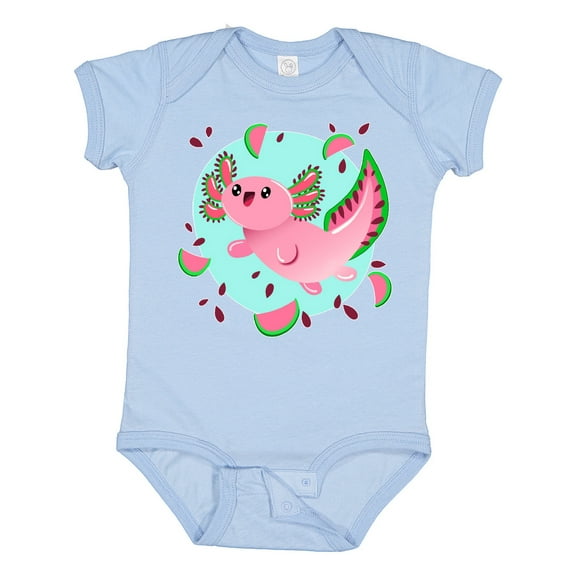 Inktastic Watermelon Axolotl Boys or Girls Baby Bodysuit