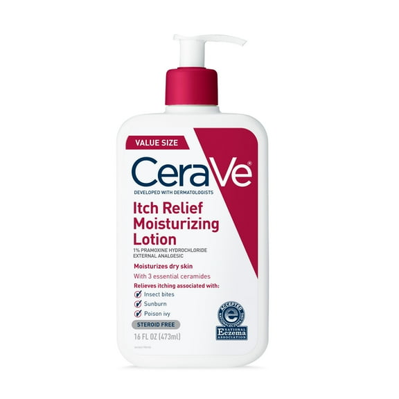 CeraVe Itch Relief Moisturizing Body Lotion, Steroid-Free Treatment for Dry & Itchy Skin