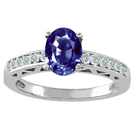 Tommaso Design Oval 8x6mm Genuine Iolite Solitaire Engagement