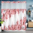 thumbnail image 6 of No Hook Red Wisteria Shower Curtain with Snap in Liner Set, Sprinng Summer Pastoral Flowers Botanical Waterproof Fabric Bathroom Curtains with See Through Top Window, Hotel Style Modern 66 x 72 Inch, 6 of 9
