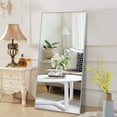 thumbnail image 6 of Wall Mirror 47"x22" Large Mirror Wall-Mounted Aluminum Mirror for Bathroom Living Room,Silver, 6 of 8