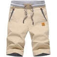 thumbnail image 1 of Men'S Shorts Casual Classic Fit Drawstring Summer Beach Shorts With Elastic Waist And Pockets, 1 of 7