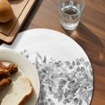 thumbnail image 3 of Black Grey Eucalyptus Leaves Round 13 Inch Placemats Set of 8, Spring Summer Botanical Floral HeatResistant Non Slip Place Mats for Dining Table, Wipeable Braided Kitchen Table Mats for Housewarming, 3 of 9