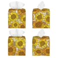 thumbnail image 2 of Gukieu Sunflowers1 Print Leather Tissue Box, PVC Waterproof Velcro Opening and Closing Square Tissue Box Holder, Suitable for Home and Office Decoration, 2 of 7