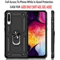 thumbnail image 3 of for Samsung Galaxy A20S (NOT Fit Samsung A20/A20E) with Temper Glass Phone Case Ring Magnet Mount Ready Slip Guard Grids Pattern Kickstand Hybrid Slim Shock Bumper Cover (Black), 3 of 4