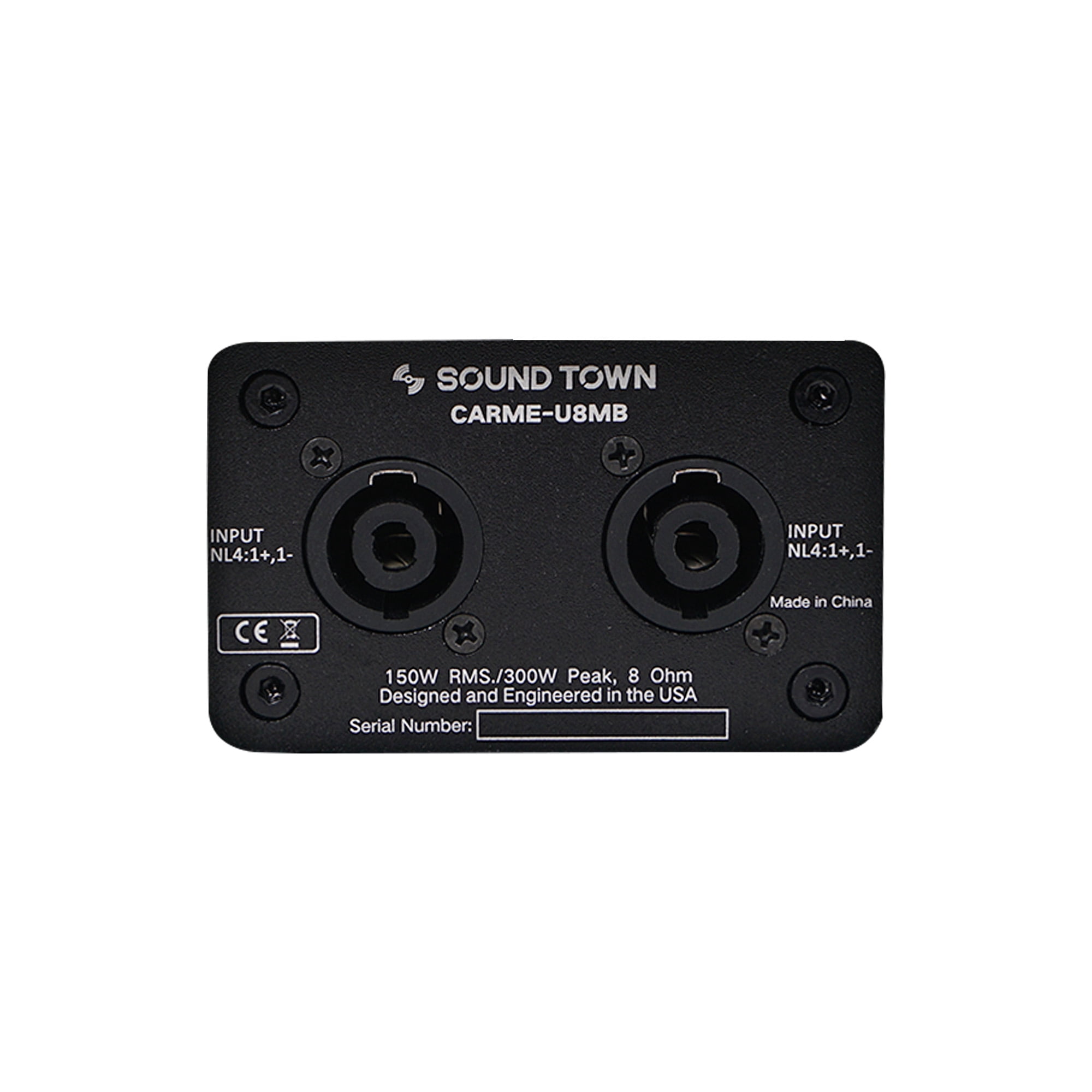 Sound Town CARME Series 8" Coaxial 2-Way Professional PA DJ Stage Monitor Speaker, Black with U Mounting Bracket, Birch Plywood for Installation, Live Sound, Bar, Church (CARME-U8MB)