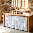 thumbnail image 6 of Blue White Flowers Cabinet Curtain 28"Wx51"L,Dustproof Storage Cabinet Curtain with Self Adhesive Tape,Spring Summer Floral Botanical Tall Pantry Cover Drape for Kitchen,Laundry Room,Utility Closet, 6 of 9