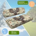 thumbnail image 6 of FUIALDOLG Univesal Golf Cart Seat Protector Set for Club Car Precedent Seats Tribal Owl Feathers Print Washable Golf Cart Bench Seat Covers for Women Men Easy to Install, 6 of 8