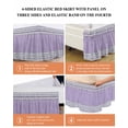 thumbnail image 6 of Purple Silver Stripes Wrap Around Bed Skirts for Queen Bed 18" Drop,Bed Skirt with Adjustable Elastic Belt Dust Ruffle Bed Valance for Bedroom Hotel Modern Ombre Abstract Aesthetic Bed Frame Cover, 6 of 7
