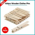 thumbnail image 2 of Fenzer Clothes Pins Wood for Hanging Clothes, 3.5 Inch【100pcs】 Heavy Duty Wooden Clothespins, Clothes Pins for Craft, Wooden Clips for Pictures. | Rust Resistant, 2 of 7