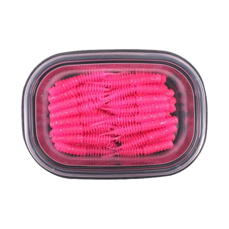 50Pcs/Box 6cm/1g Realistic Worm Lures Lightweight TPR Rubber Needle Tail Fishing Bait for Fishing