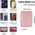 thumbnail image 2 of Tablet Sleeve for Women, Padded Carrying Sleeve Case for iPad Pro 12.9 M2/M1/2018-2020, Surface Pro 9/8/X, 12.4” Galaxy Tab S9+/S8+ (Pink-12.9in), 2 of 8