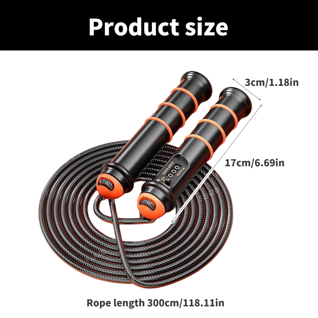 Steel Wire Jump Rope, Countable Skipping Rope for Fitness Training, Adjustable