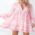 thumbnail image 2 of Robe Courte d'Été à Fleurs pour Femmes Boho Fluide Robes Courtes à Manches Longues Robe de Cocktail, 2 of 7