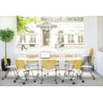 thumbnail image 2 of KFI Studios KOOL Armless Stacking Chair with Casters, Light Gray, White Seat, 2 of 5