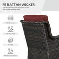 thumbnail image 4 of PARKWELL 2PCS Outdoor Swivel Gliders - Patio Wicker Bistro Furniture Set for Porch Balcony Backyard - Red Cushioned Swivel Rocking Chairs in Brown Wicker, 4 of 5
